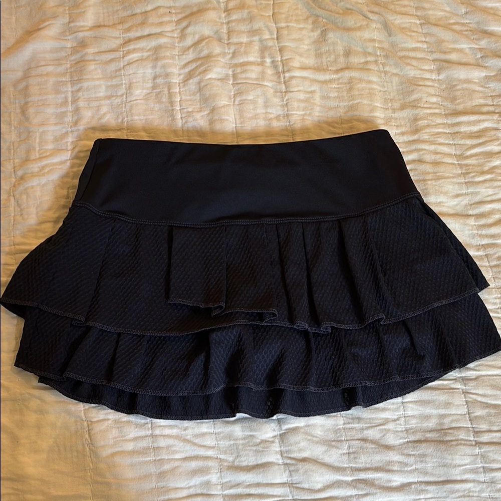Lucky in Love Navy Blue Ruffled Mini Skirt
